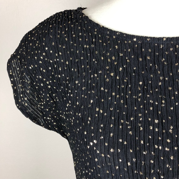 VINTAGE Gold Speckled Short Sleeve Blouse Small - Picture 3 of 7